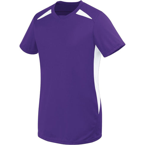 Russell Athletic Ladies Hawk Jersey (322872), Color 'Purple/White'